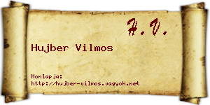 Hujber Vilmos névjegykártya